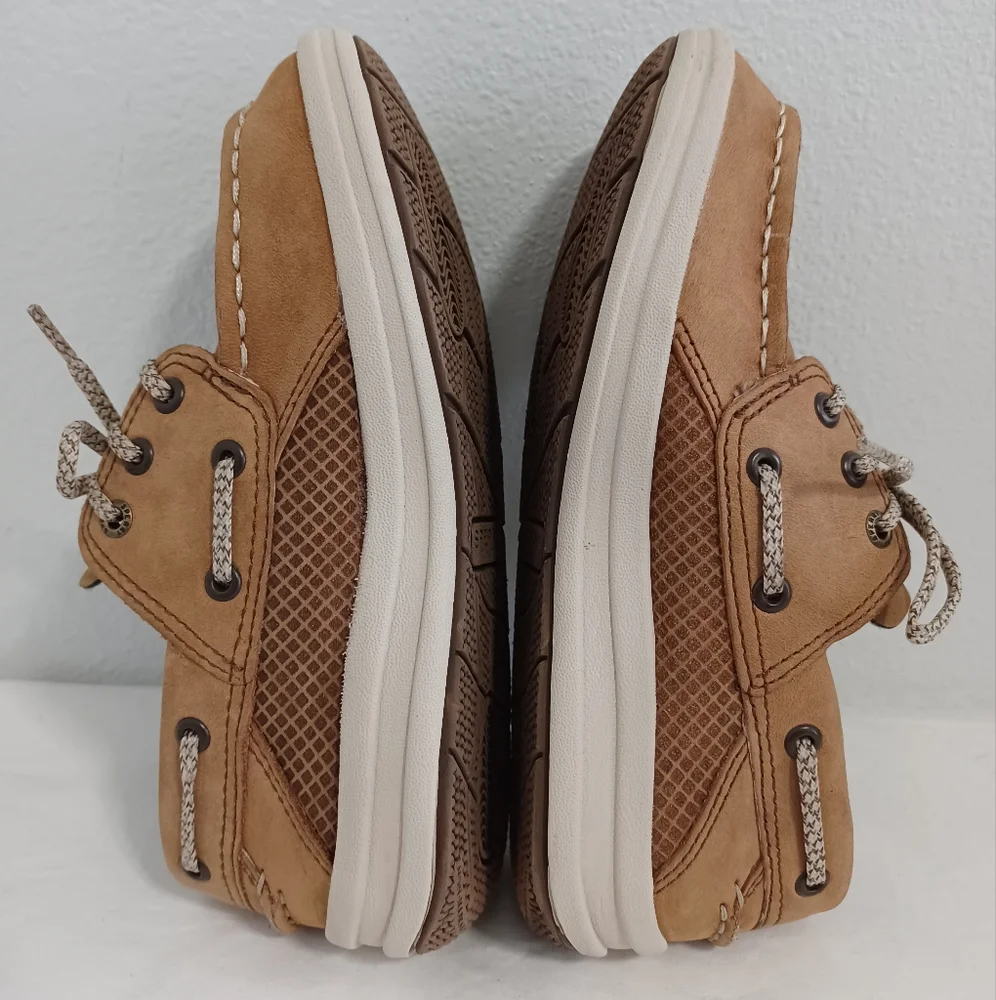 Sperry Kids Tan Brown Lace Moccasin Boat Shoes
